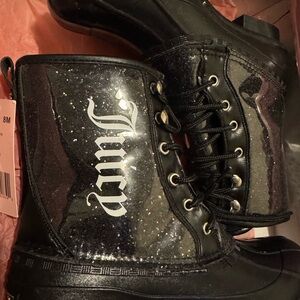 Juicy Couture Black and Silver Winter Boots